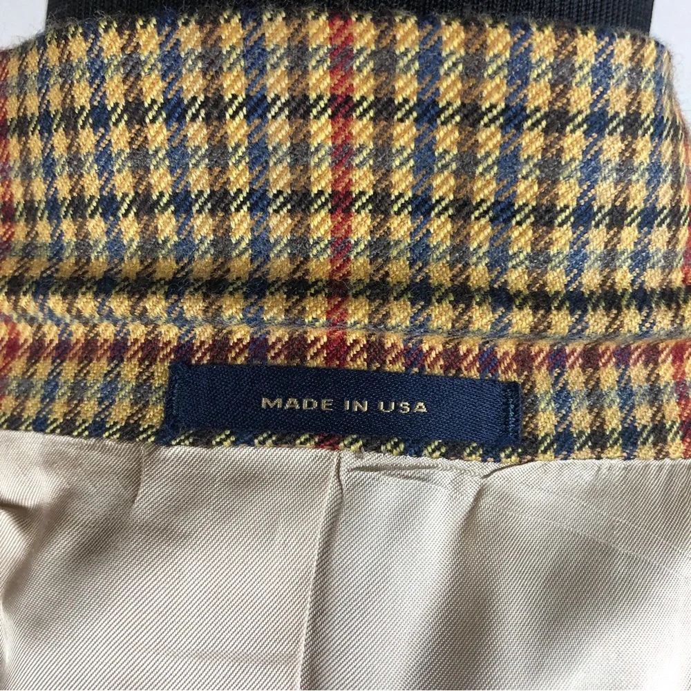 Hart Schaffner Marx Gold Trumpeter Blazer Sz 41L Loro Piana Houndstooth Cashmere - Picture 12 of 13